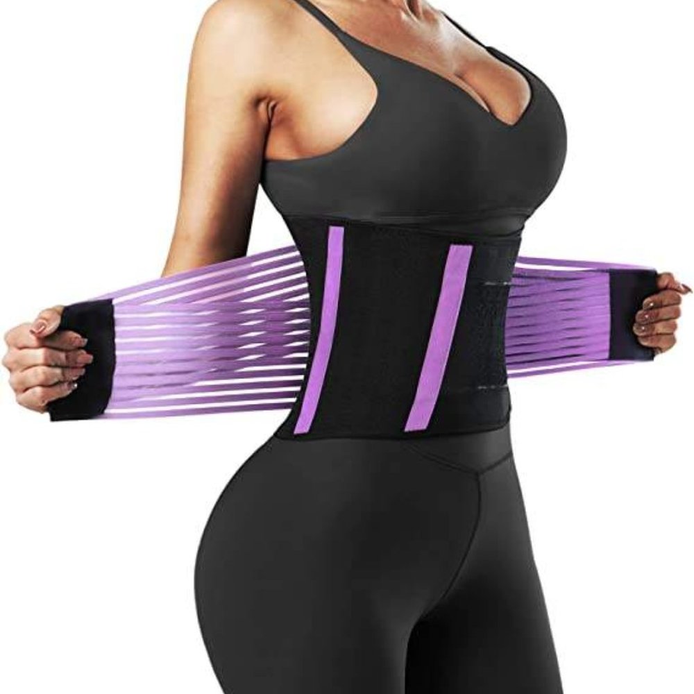 Waist trainer Slimming Workout Compression Double Belt Sweat Trainer Neoprene